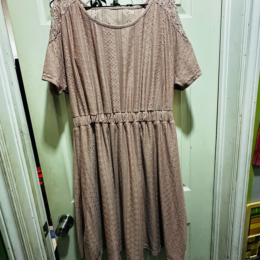 Eyelet Dress with cold shoulders.